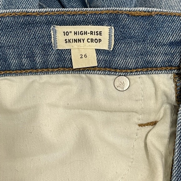 Madewell Hi Rise Skinny Crop Blue Jeans Distressed Size 26 - Picture 7 of 14